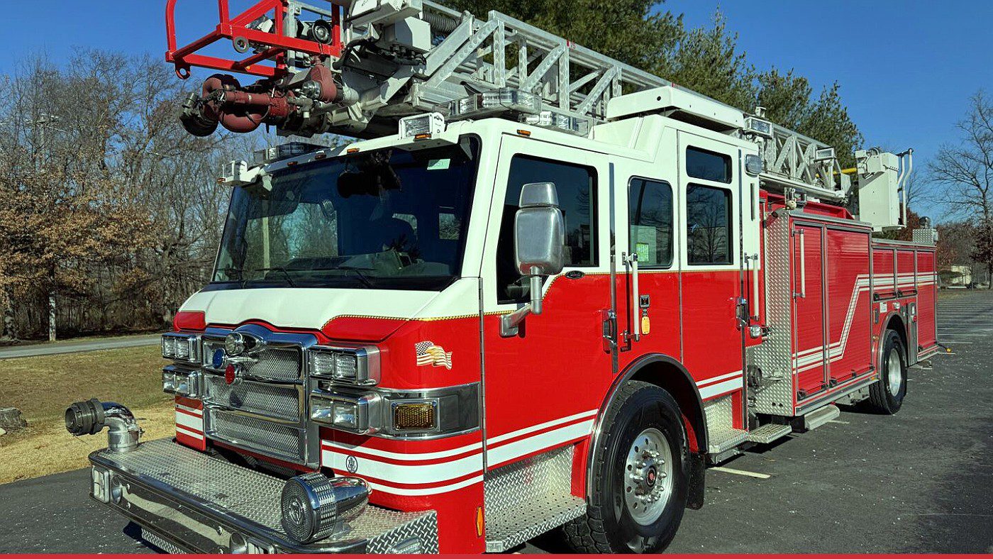 Used 2011 Pierce Velocity aerial ladder truck for sale, inspected and NFPA aerial-certified by Fire Truck Center